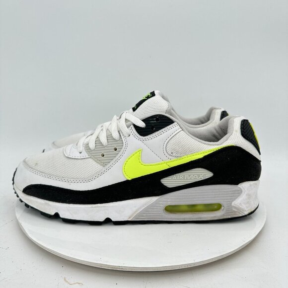 Nike Air Max 90 Men Size 11.5 CZ1846-100 White Black Green Volt Training Shoes - Picture 1 of 11